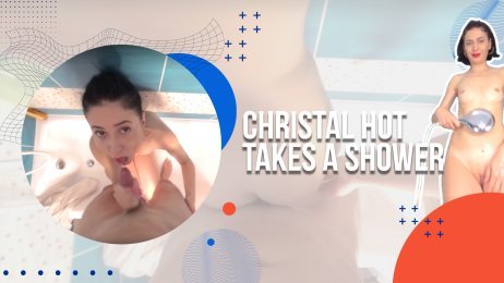 Christal Hot takes a shower 